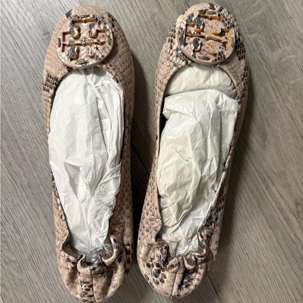 Tory Burch Snakeskin Ballet Flats